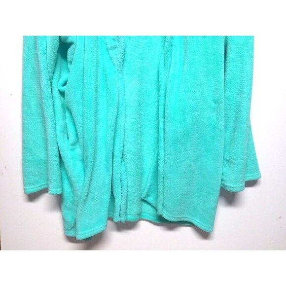 Hotel Spa Collection Bathrobe AQUA color One Size VERY SOFT fluffy belted - Picture 6 of 12